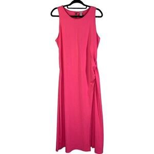 A NEW DAY Hot Pink Sleeveless Ruched Ponte Maxi‎ Dress Size XXL - NWT